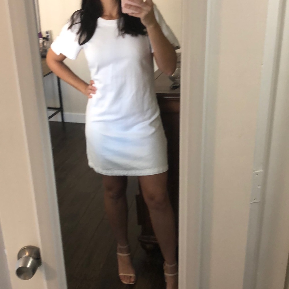 7 for all mankind white denim mini dress worn once